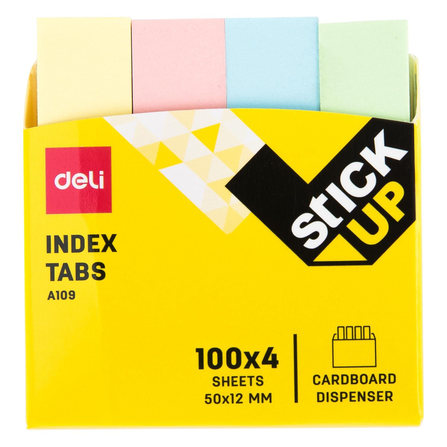Deli Indices adhesivos 4x100h 50x12mm colores surtidos pastel