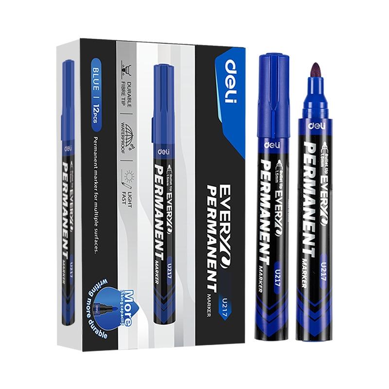 Deli Marcador permanente punta conica 1, 5mm azul