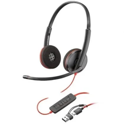 Auriculares Poly Blackwire 3220 + Adaptador – USB-C