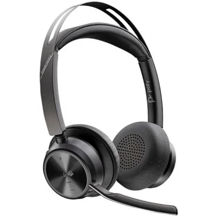 Microsoft Inalámbricos Poly Voyager Focus 2 para Teams + Adaptador Negro – USB-C / Bluetooth