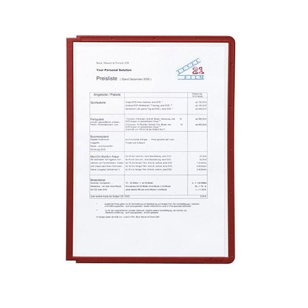 Durable C.5 fundas clasificadores Sherpa A4 transparentes marco rojo