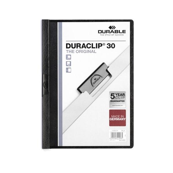 Durable Dosier con clip Duraclip - Pvc - A4 - 30 hojas - Color negro