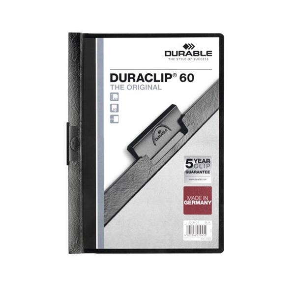 Durable Dosier con clip Duraclip - Pvc - A4 - 60 hojas - Color negro