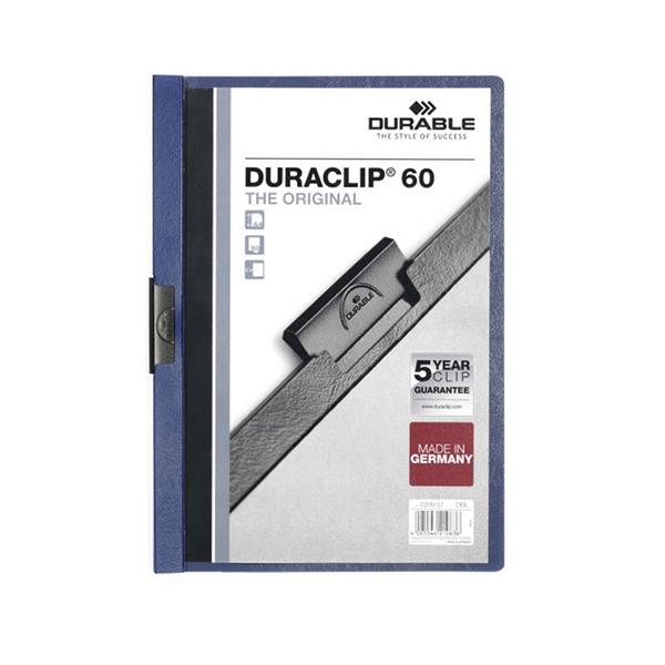 Durable Dosier con clip Duraclip - Pvc - A4 - 60 hojas - Color azul