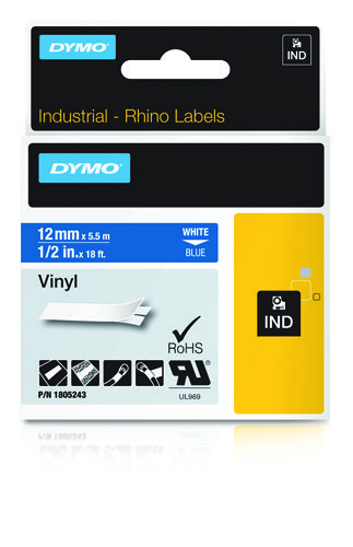 Dymo Rhino Cinta ID1-12 Blanco / azul
