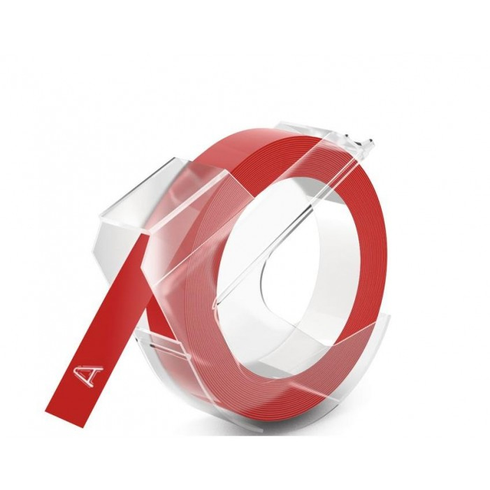 Dymo Cinta Relieve 9mm X 3mt para rotuladora Omega/junior color Rojo