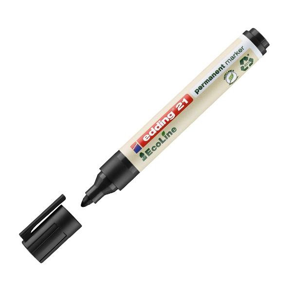 Edding Marcador permanente Ecoline 21 - Punta conica - Trazo 1, 5 mm - Color negro