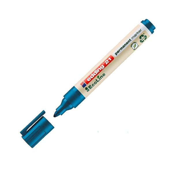 Edding Marcador permanente Ecoline 21 - Punta conica - Trazo 1, 5 mm - Color azul