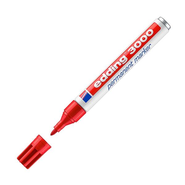 Edding Marcador permanente 3000 punta conica trazo 1, 5-3mm rojo