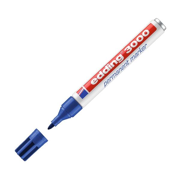 Edding Marcador permanente 3000 punta conica trazo 1, 5-3mm azul
