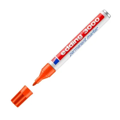 Edding Marcador permanente 3000 punta conica trazo 3mm naranja