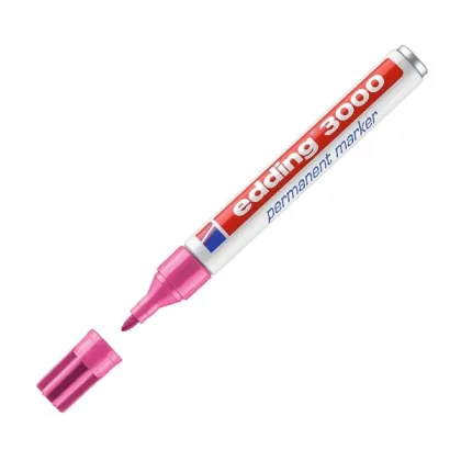 Edding Marcador permanente 3000 punta conica trazo 1, 5-3mm rosa