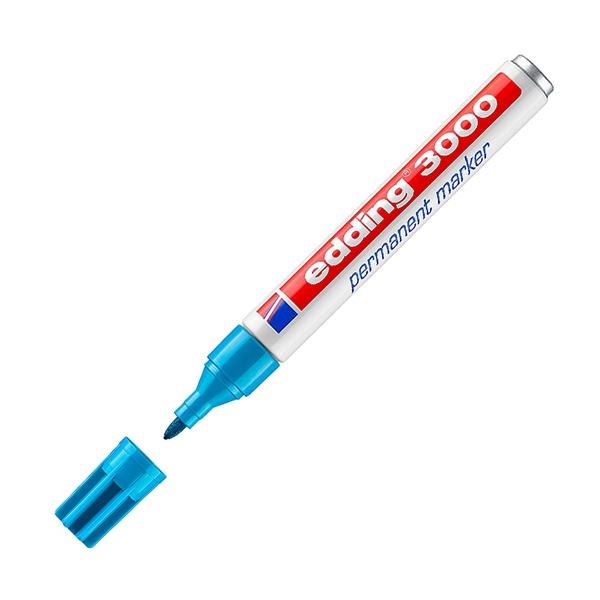 Edding Marcador permanente 3000 punta conica trazo 1, 5-3mm azul claro