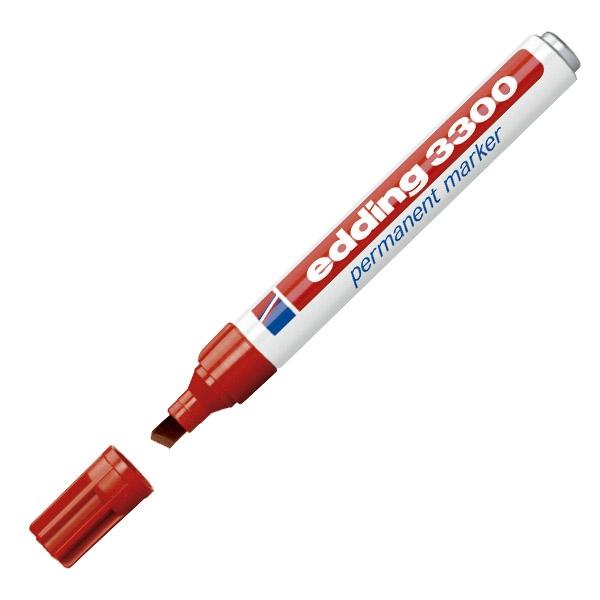 Edding Marcador permanente 3300 punta biselada trazo 1 a 5mm rojo