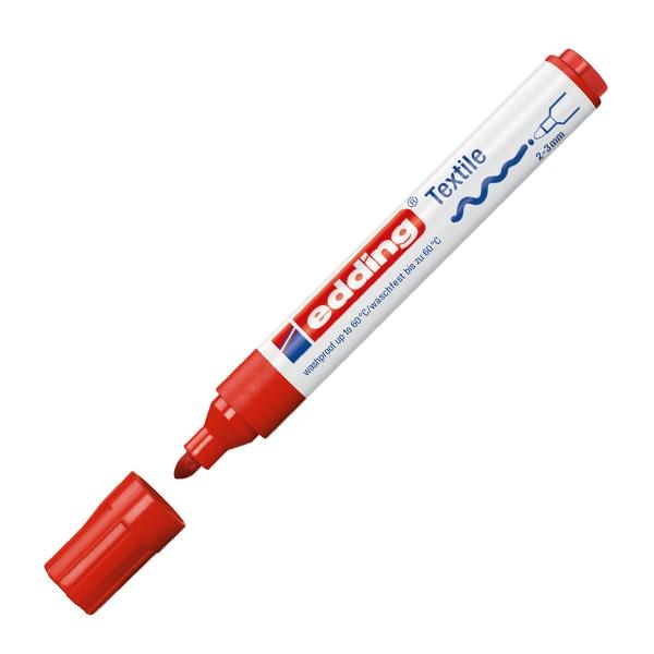 Edding Marcador permanente especial tela 4500 punta conica trazo 3mm rojo