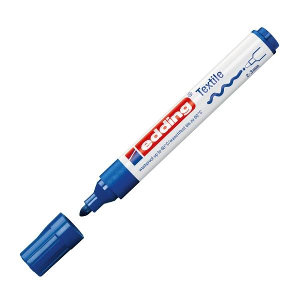 Edding Marcador permanente especial tela 4500 punta conica trazo 3mm azul