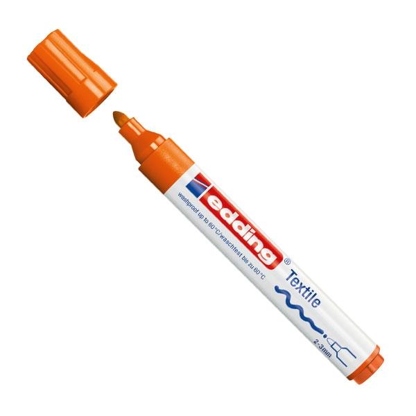 Edding Marcador permanente especial tela 4500 punta conica trazo 3mm naranja