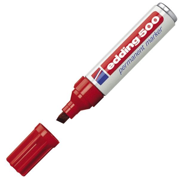 Edding Marcador permanente 500 punta biselada trazo 2-7mm rojo