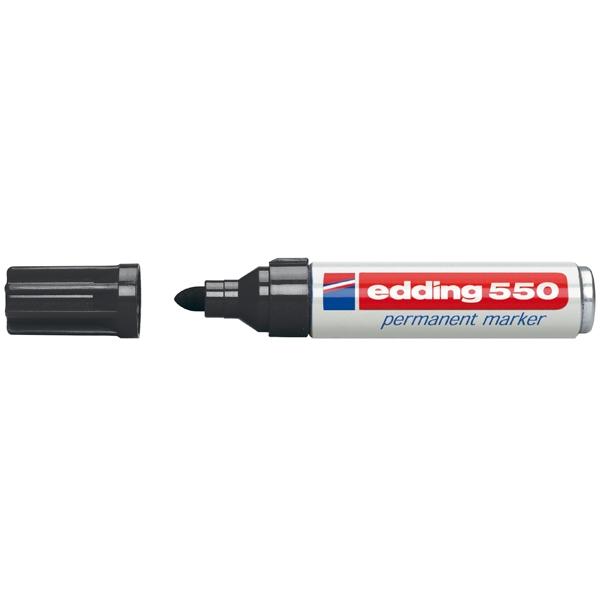 Edding Marcador permanente 550 punta conica trazo 3-4mm negro