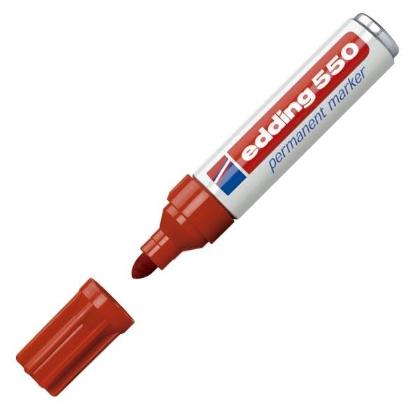 Edding Marcador permanente 550 punta conica trazo 3-4mm rojo