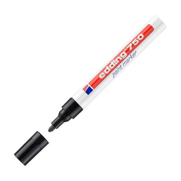 Edding Marcador permanente 750 tinta opaca punta conica trazo 2-4mm negro