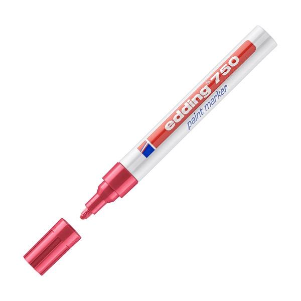 Edding Marcador permanente 750 tinta opaca punta conica trazo 2-4mm rojo