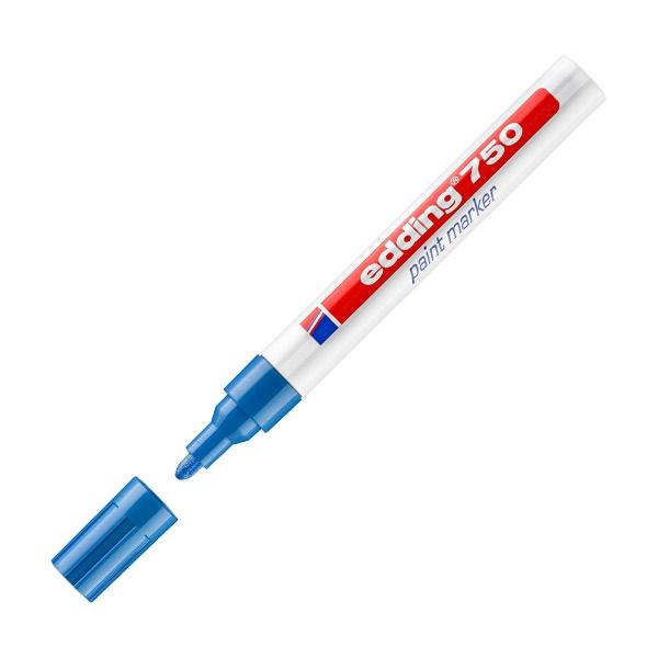 Edding Marcador permanente 750 tinta opaca punta conica trazo 2-4mm azul