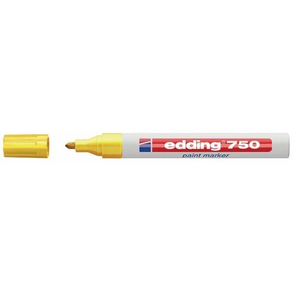 Edding Marcador permanente 750 tinta opaca punta conica trazo 2-4mm amarillo