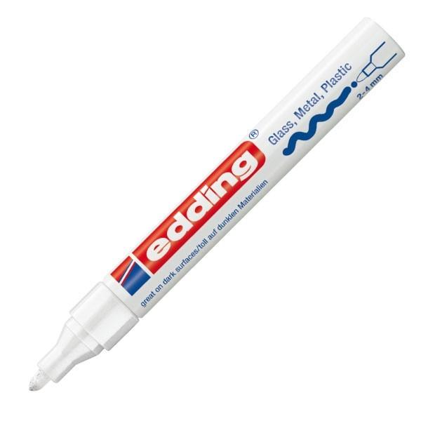 Edding Marcador permanente 750 tinta opaca punta conica trazo 2-4mm blanco