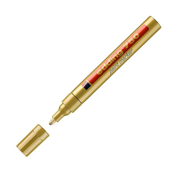Edding Marcador permanente 750 tinta opaca punta conica trazo 2-4mm oro