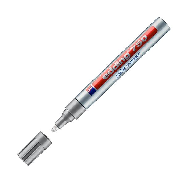 Edding Marcador permanente 750 tinta opaca punta conica trazo 2-4mm plata