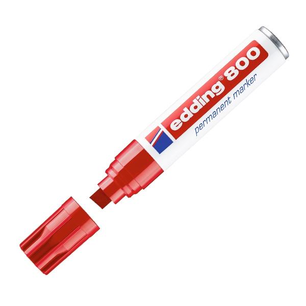 Edding Marcador permanente 800 punta biselada trazo 4 -12mm rojo