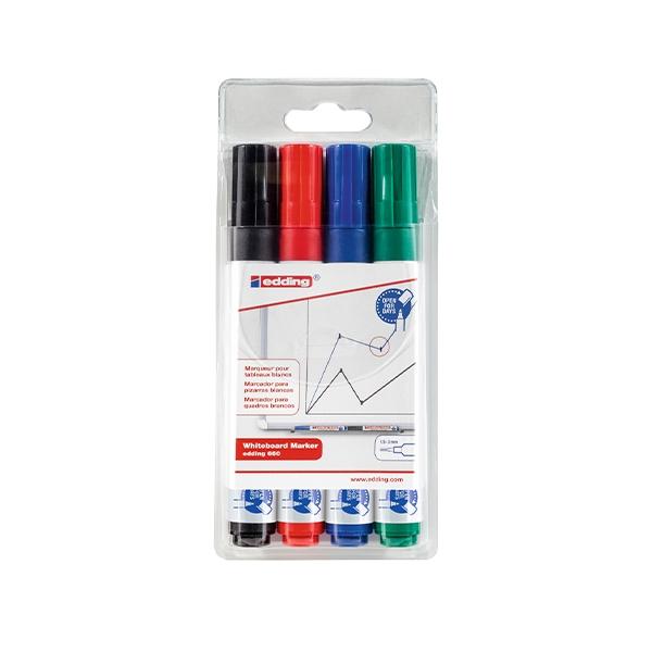 Edding Paq.4 marcadores pizarra 660 trazo 1, 5-3mm surtidos
