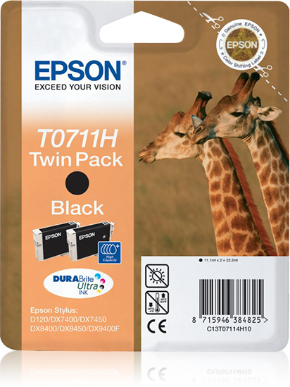 Epson Stylus D120/DX7400 Pack 2 Cartuchos de Alta capacidad