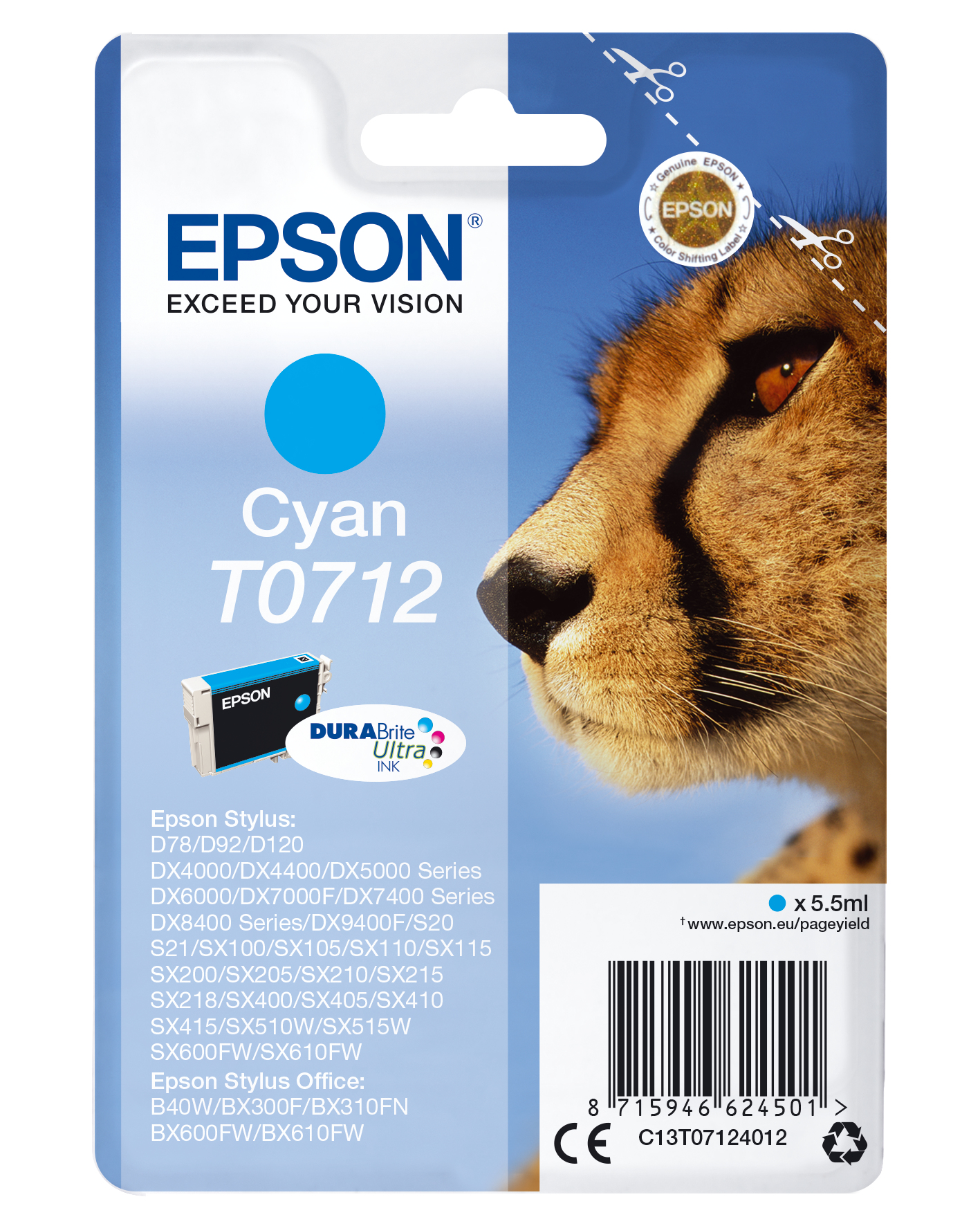 Epson Stylus D-78/92/120/DX-4000/5000/6000/7000F Cartucho Cian