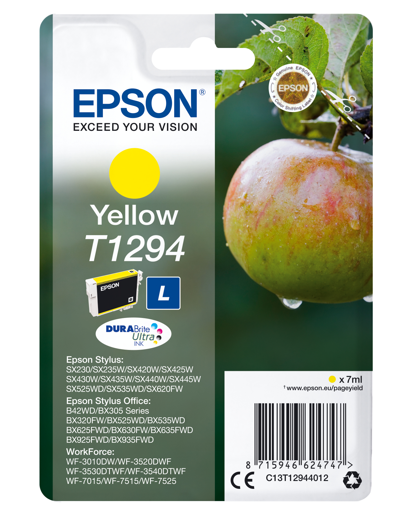 Epson Cartucho Amarillo Stylus SX420W/425W/ Office BX305F/320FW