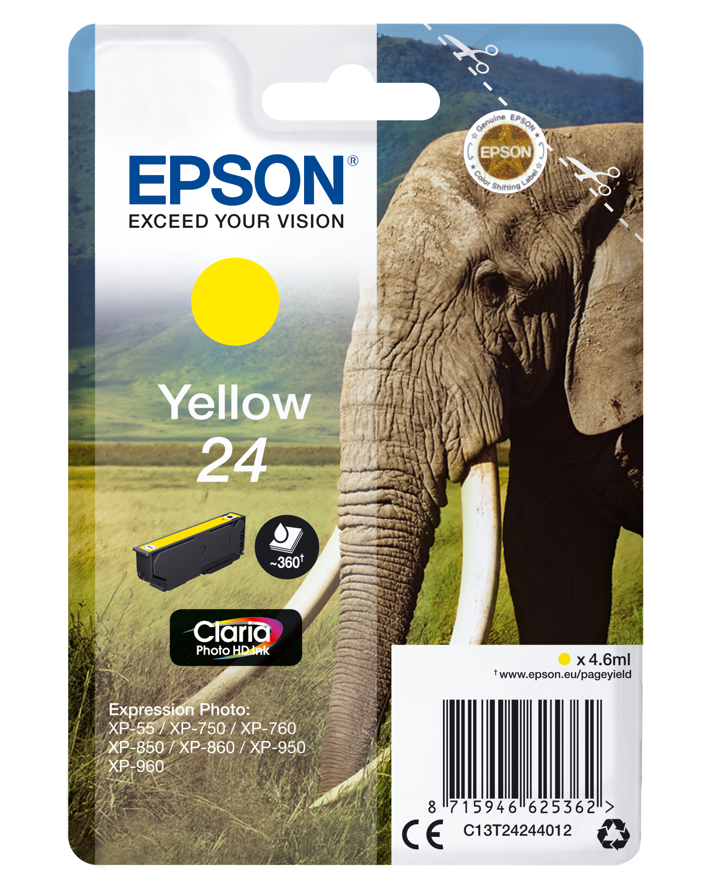 Epson Claria Photo HD Ink Cartucho Amarillo 24