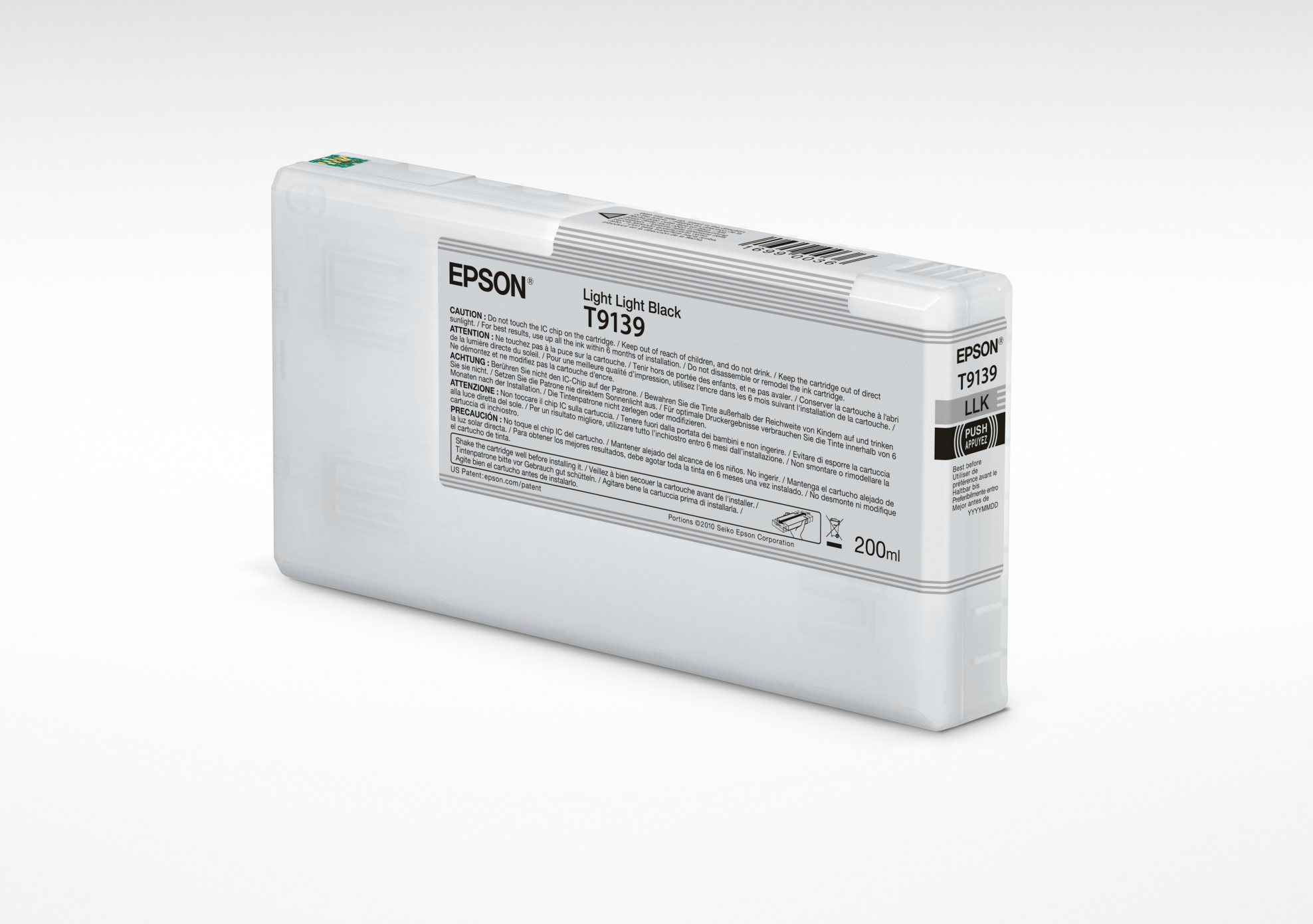 Epson T9139 Light Light Black Ink Cartridge (200ml) para SC-P5000STD