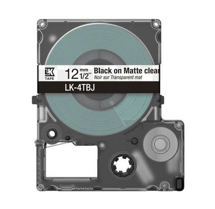 Epson Cartucho de etiquetas Matte Tape Clear/Black 12mm(8m) LK-4TBJ