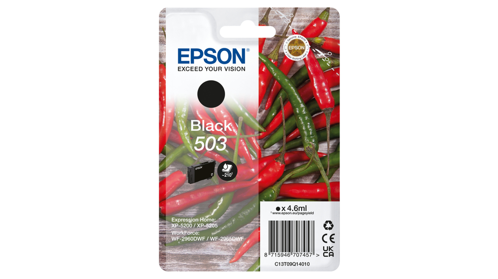 Epson Cartucho Negro 503 WF-2960dwf, WF-2965dwf, XP-5205 Pimiento