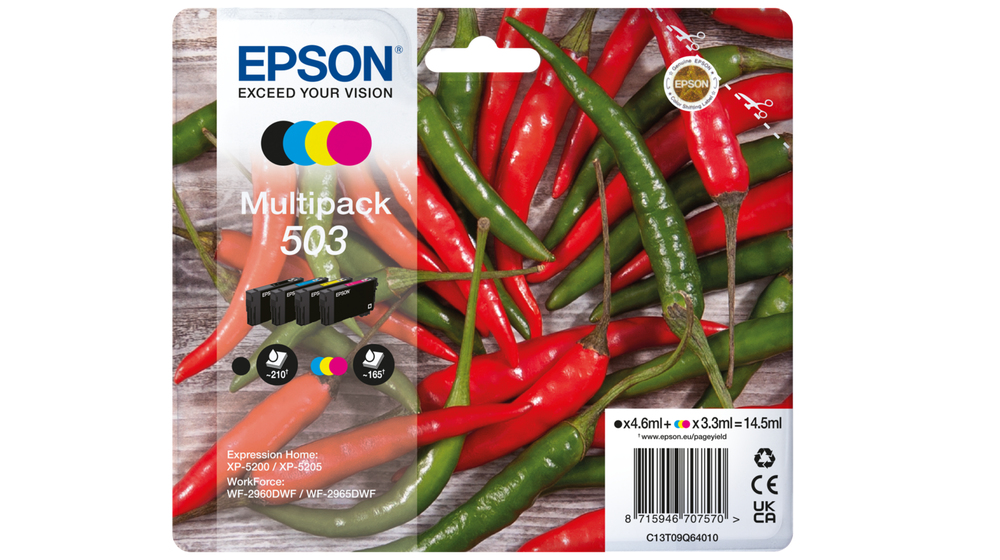 Epson Cartucho 4 colores Multipack 503 WF-2960dwf, WF-2965dwf, XP-5205 Pimiento