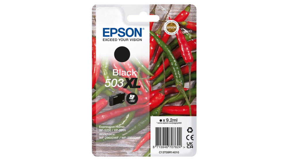 Epson Cartucho Negro 503XL WF-2960dwf, WF-2965dwf, XP-5205 Pimiento