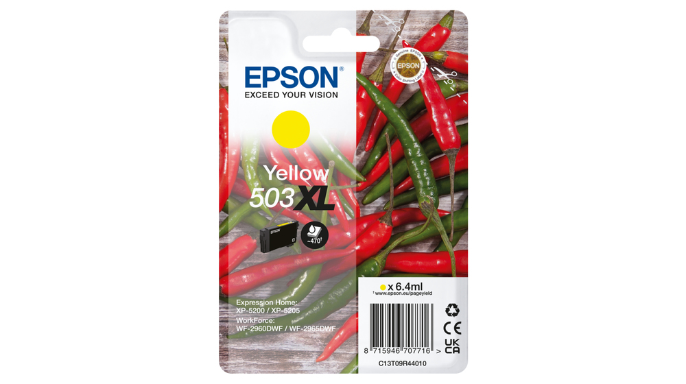 Epson Cartucho Amarillo 503XL WF-2960dwf, WF-2965dwf, XP-5205 Pimiento