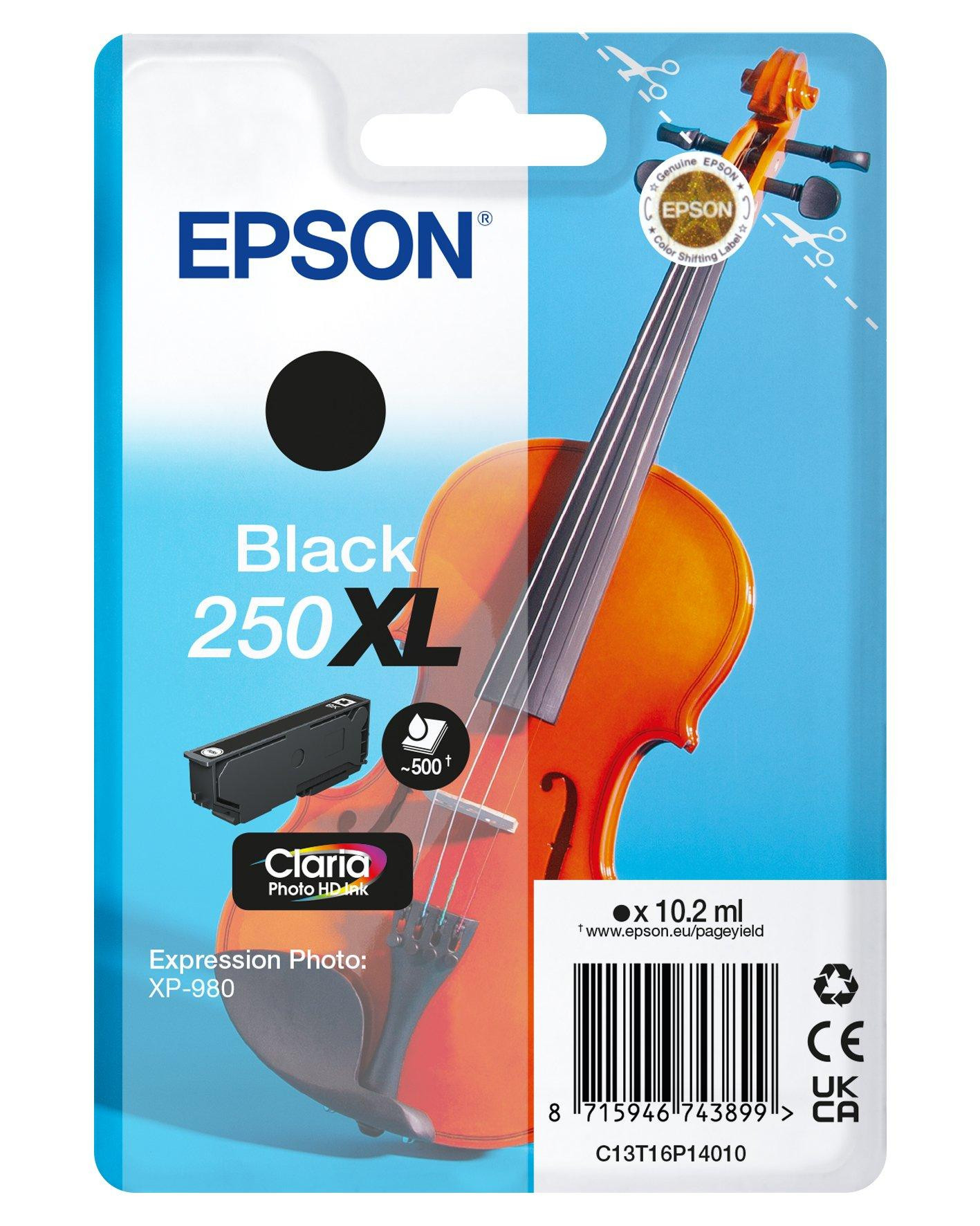 Epson Singlepack Black 250XL ink