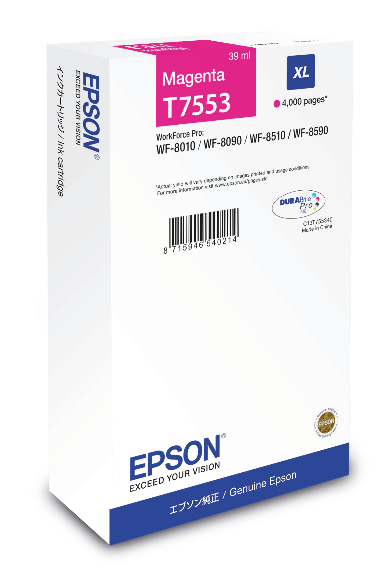 Epson Cartucho Magenta Xl 4000p WF-8xxx