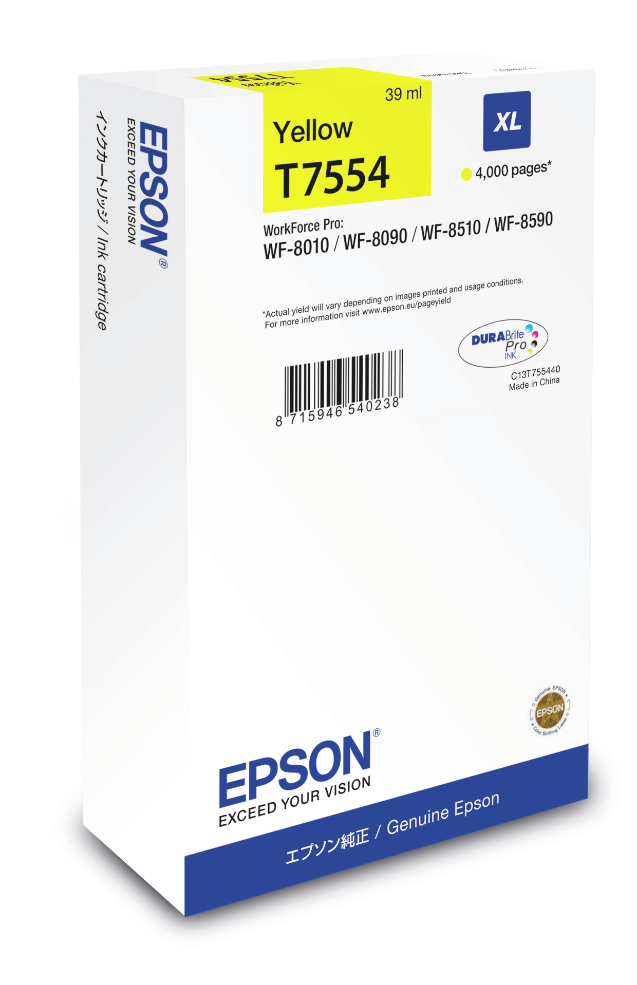 Epson Cartucho Amarillo Xl 4000p WF-8xxx