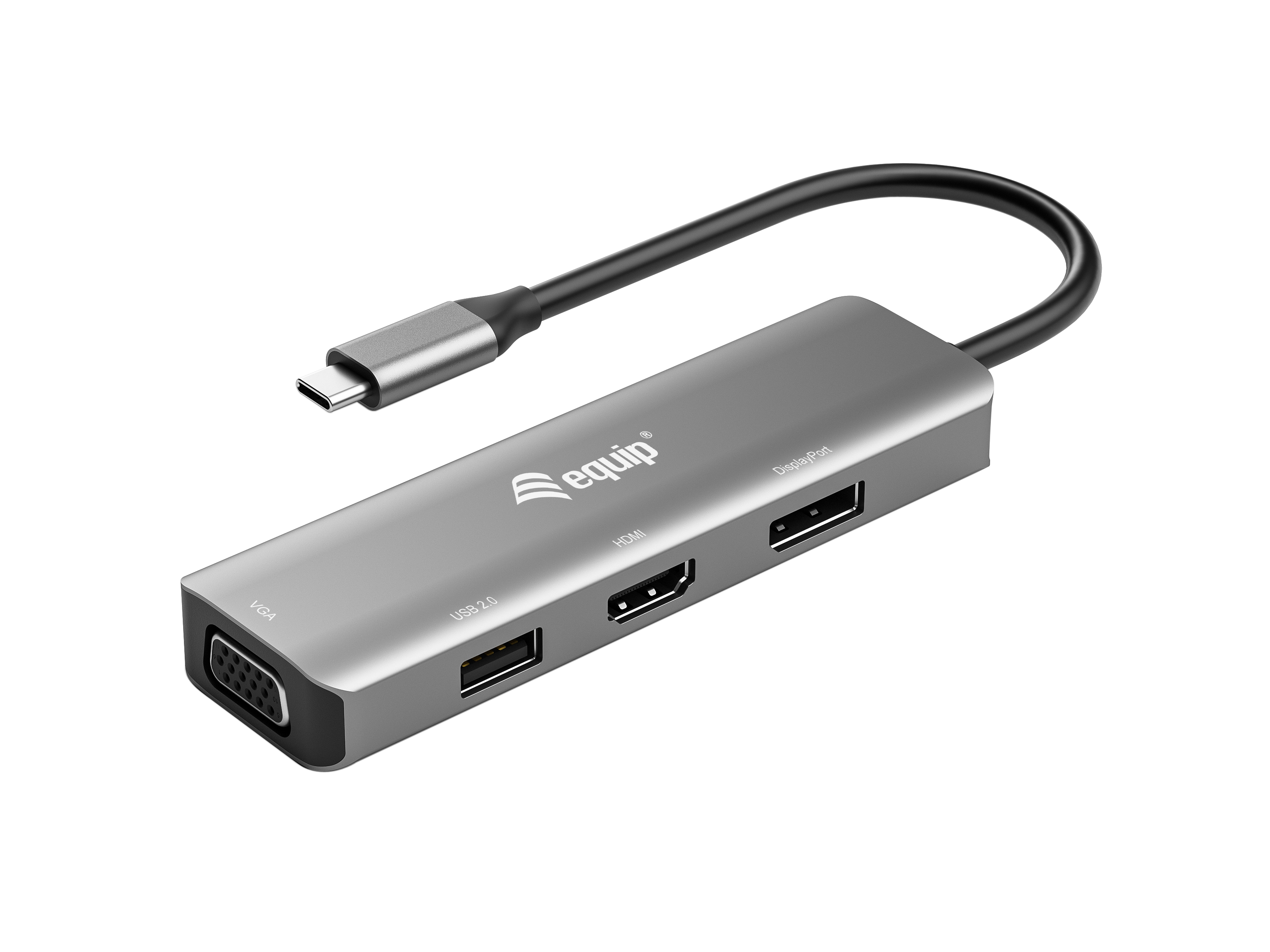 Equip 5IN1 DP USB 2.0 Tipo A – USB-C / HDMI / DisplayPort / VGA