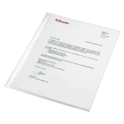 Esselte C.100 fundas portadocumentos Pp 16 taladros 80 micras folio cristal liso