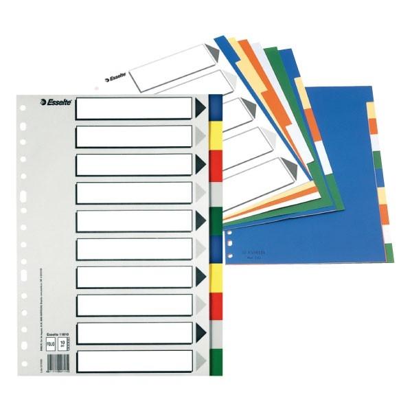 Esselte Separador Pp 10h con indice carton folio
