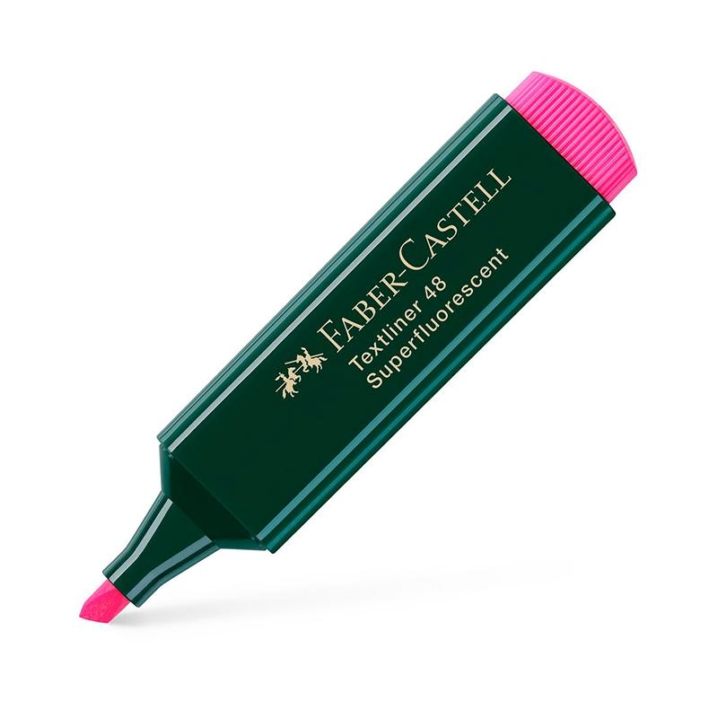 Faber-Castell Marcador fluorescente Texliner 48 - Punta biselada - Trazo 1 mm a 5 mm - Color rosa